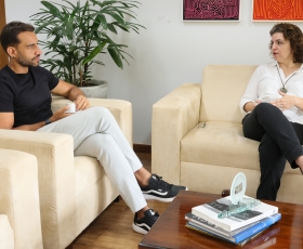 Reunião da Reitora da UnB, Rozana Naves, com o deputado distrital Fábio Félix e sua equipe. 28/11/2025. Foto: Beto Monteiro/UnB